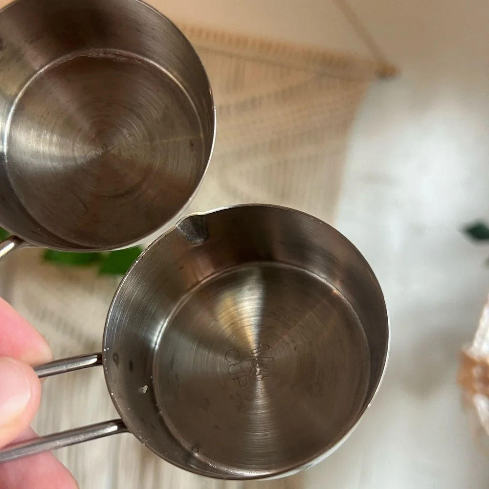 Set of 3 Stainless Steel Measuring Cups – Durable Kitchen Essentials